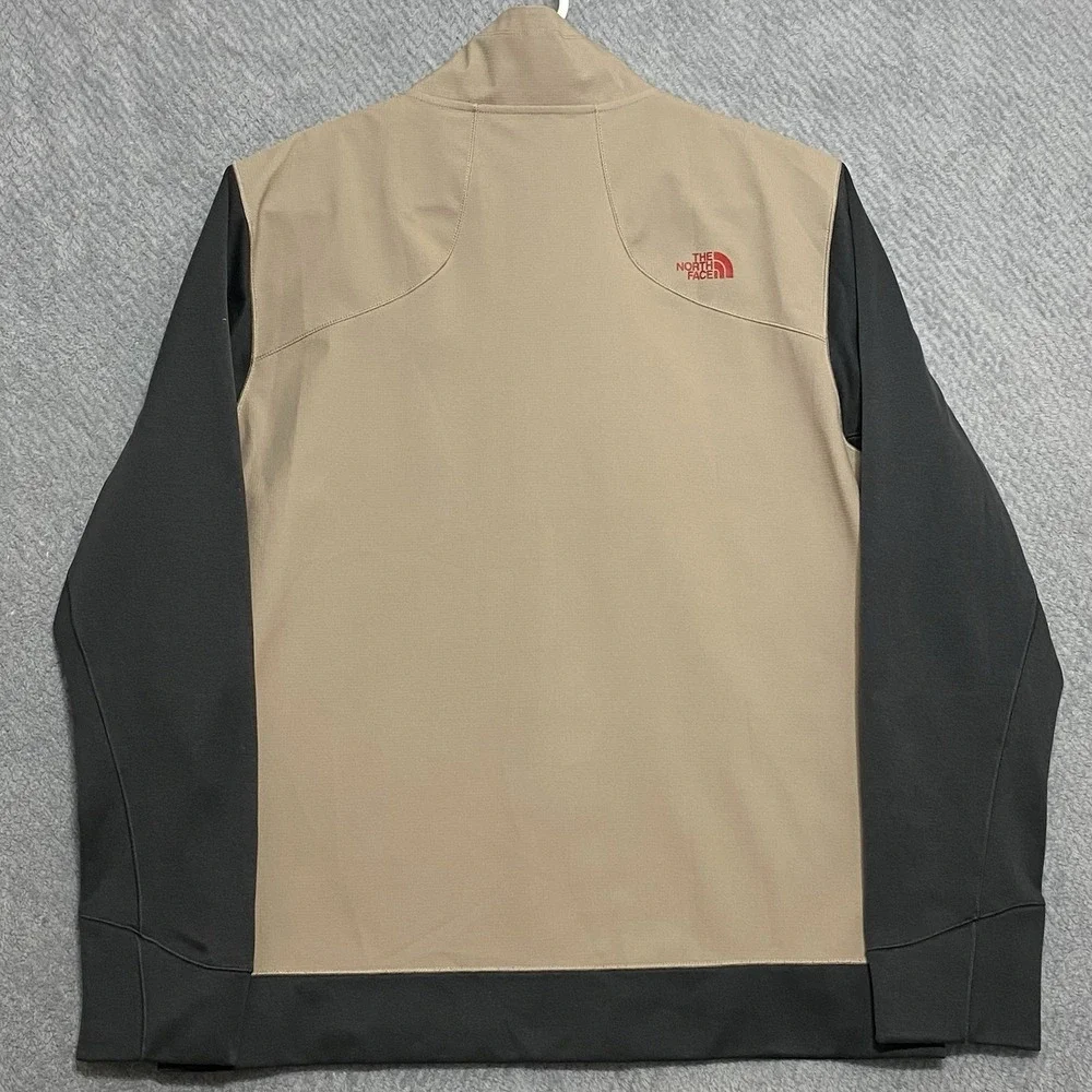 The North Face Kadet Jacket Mens Large Full Zip Beige Softshell Performance